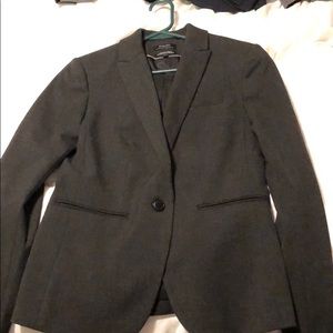 Dark grey traditional fit blazer